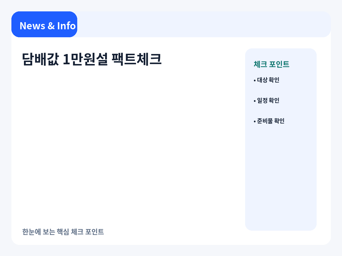 담배값 1만원설에서 확인해야 할 핵심 포인트를 정리한 안내 이미지
