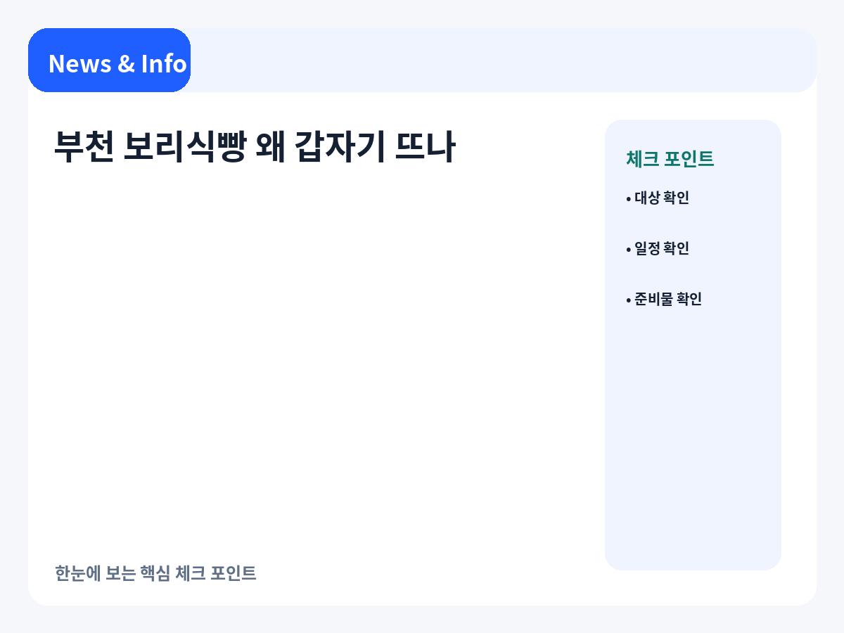 부천 보리식빵 방문 포인트를 정리한 안내 이미지