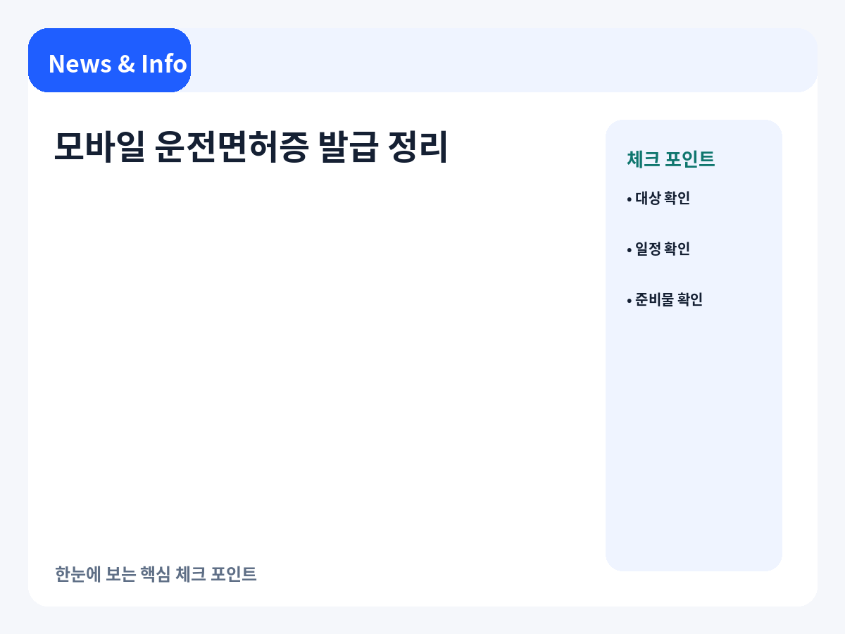 모바일 운전면허증 발급 방식과 IC 차이를 정리한 안내 이미지
